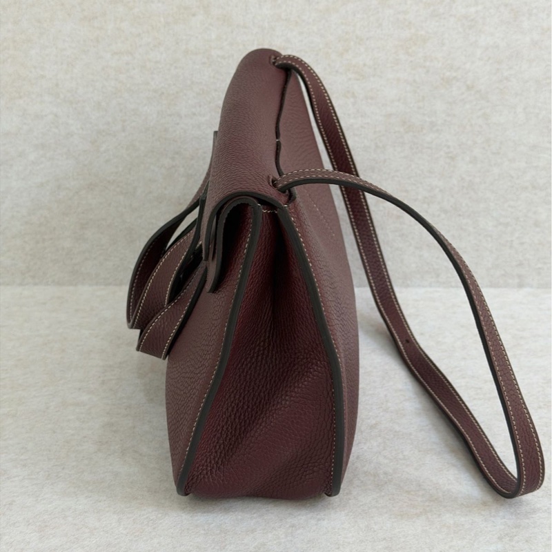 🌈Hermes❤️Halzan 31❤️波爾多酒紅銀扣🌟98新🌈TC皮🌟halzan31🌟halzan🌟愛馬仕🌟-5