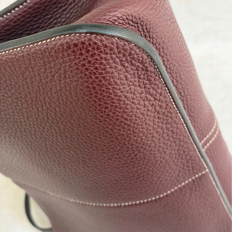 🌈Hermes❤️Halzan 31❤️波爾多酒紅銀扣🌟98新🌈TC皮🌟halzan31🌟halzan🌟愛馬仕🌟-7