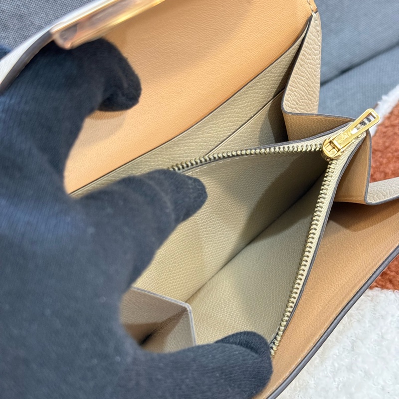 愛馬仕康康短夾 奶油白🧁-10