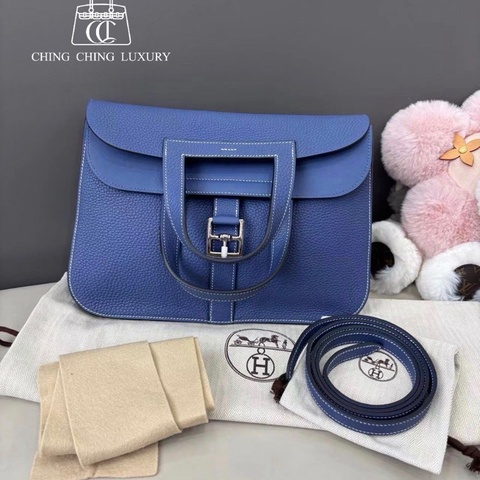🌈Hermes💙Halzan 31💙藍色銀扣🌟99.8新閑置🌈TC皮🌟halzan31🌟halzan🌟愛馬仕🌟