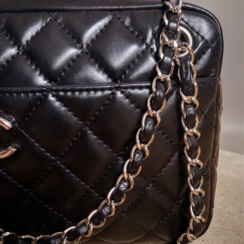 🍒CHANEL Camera Bag 黑色羊皮相機包2F260318-1-19