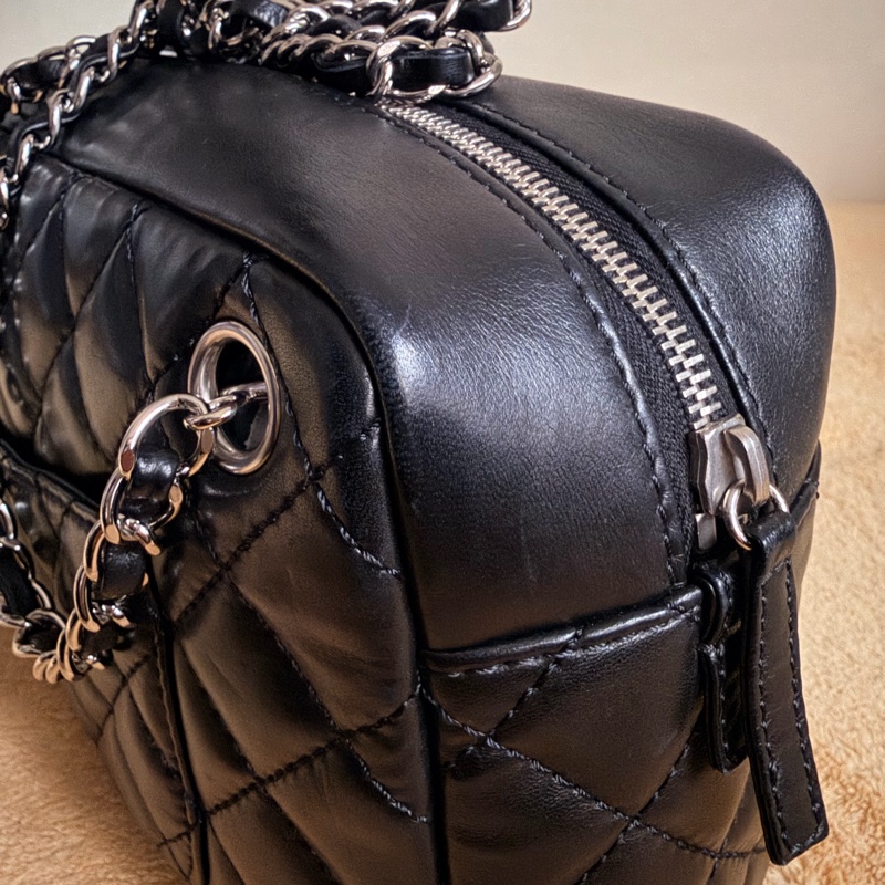 🍒CHANEL Camera Bag 黑色羊皮相機包2F260318-1-24