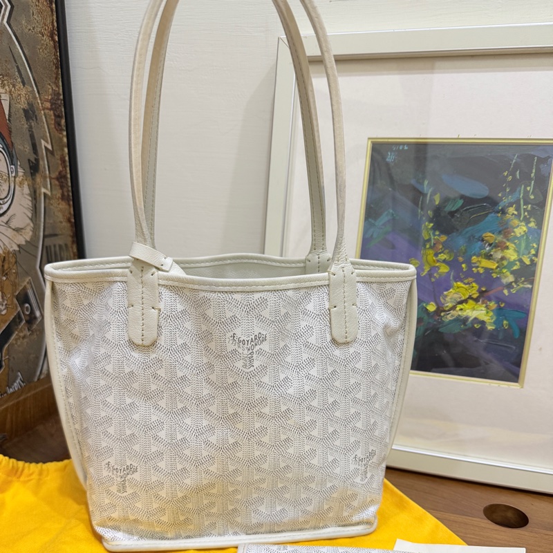 7新✨私物超甜賣🫶🏻白色Goyard Anjou🤍超夯款 雙面托特 超輕-92