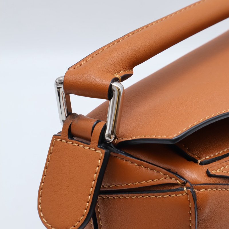 LOEWE Puzzle小牛皮手袋 - 小號棕色-6