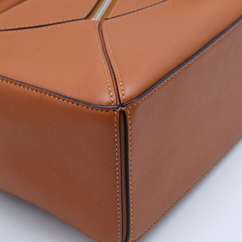 LOEWE Puzzle小牛皮手袋 - 小號棕色-22