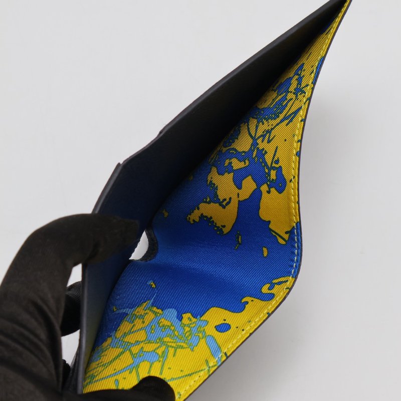 HERMES 絲巾雙折皮夾 - 黑 C-3