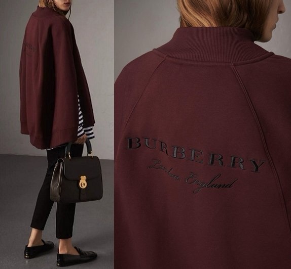 Burberry 披肩斗篷外套 勃艮第紅-0