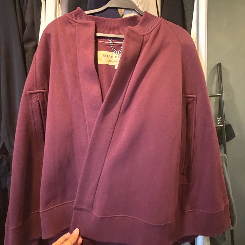 Burberry 披肩斗篷外套 勃艮第紅-5