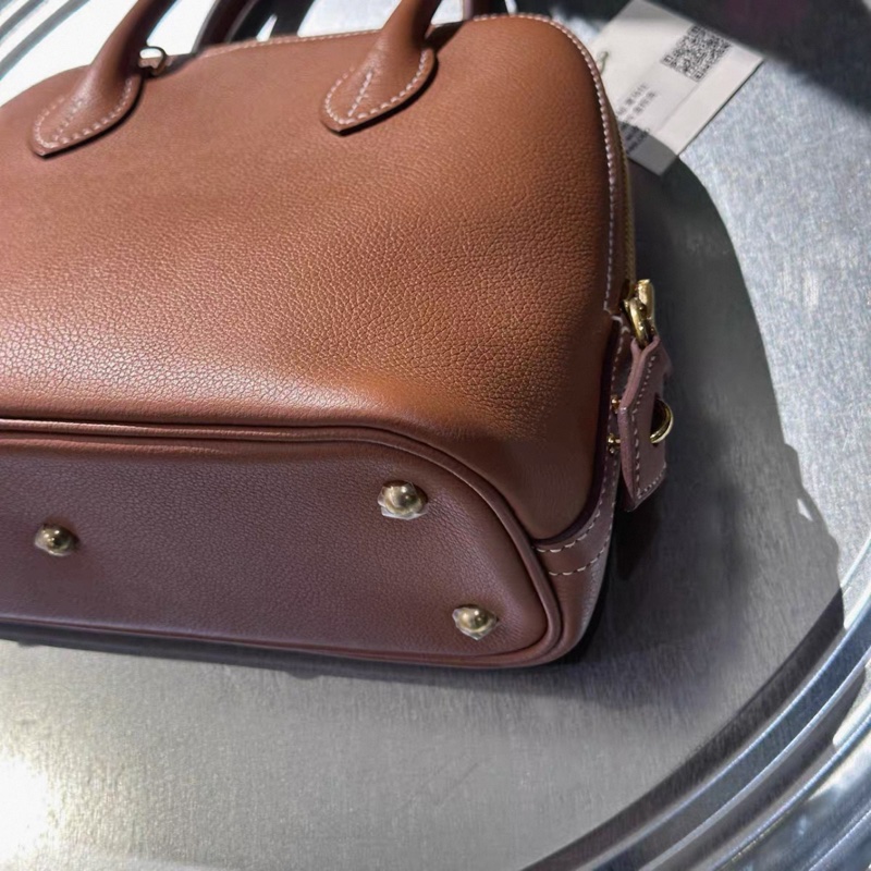 98新 U刻 愛馬仕Hermes bolide25 金棕金扣 ec皮-10