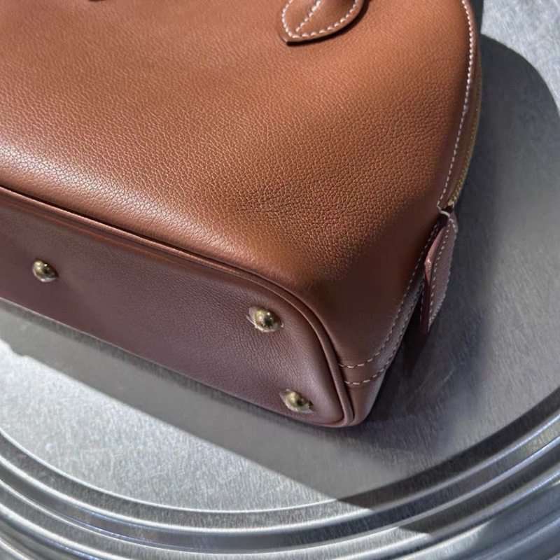 98新 U刻 愛馬仕Hermes bolide25 金棕金扣 ec皮-11