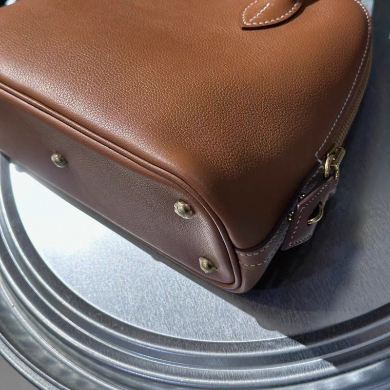 98新 U刻 愛馬仕Hermes bolide25 金棕金扣 ec皮-12