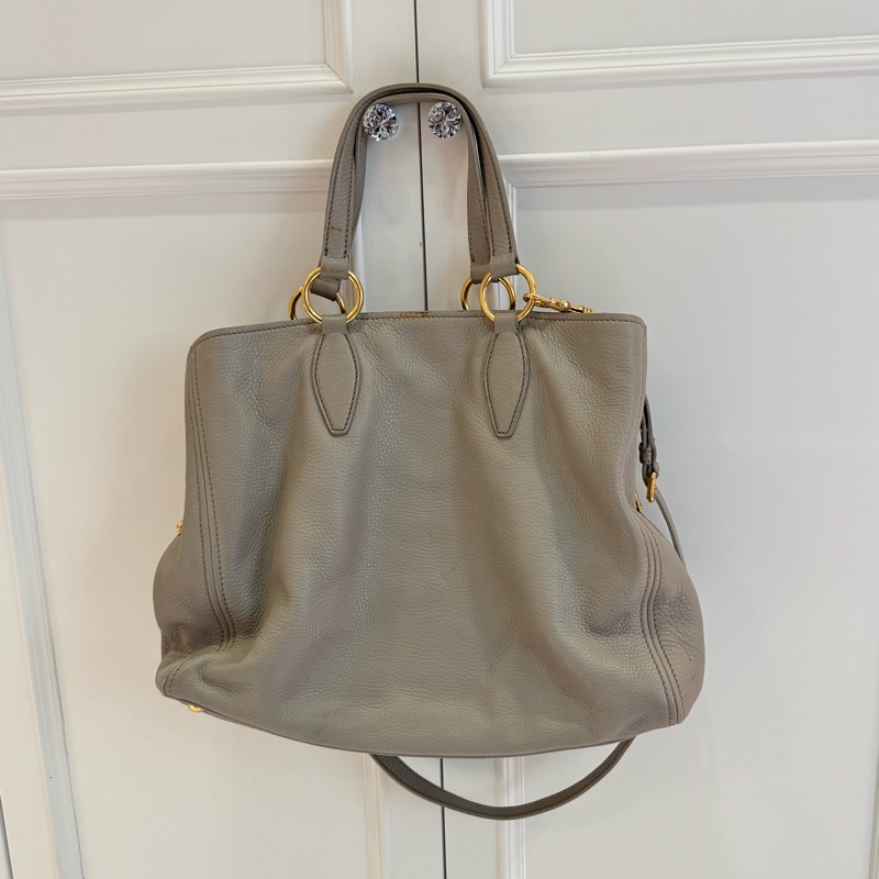 Miu Miu皮革肩背包(Vitello Caribu)-13