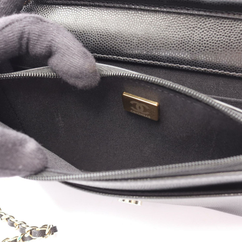 香奈兒 Coco Mark 單肩包/手提包，小牛皮，女士，黑色 (AP4653)-6