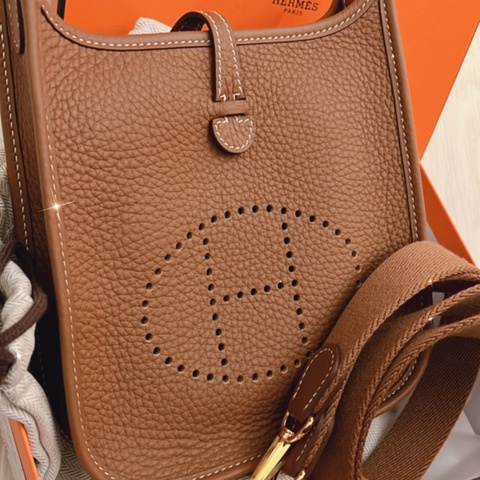Hermes 經典系列 mini evenly 金棕金扣色