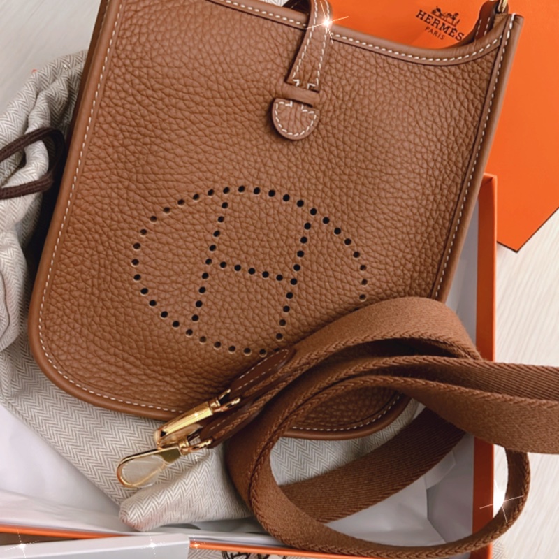 Hermes 經典系列 mini evenly 金棕金扣色-1