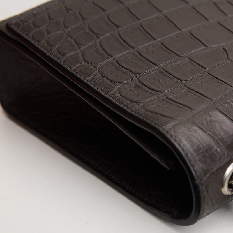 二手YSL Kate中號流蘇包/黑灰色銀鍊-10