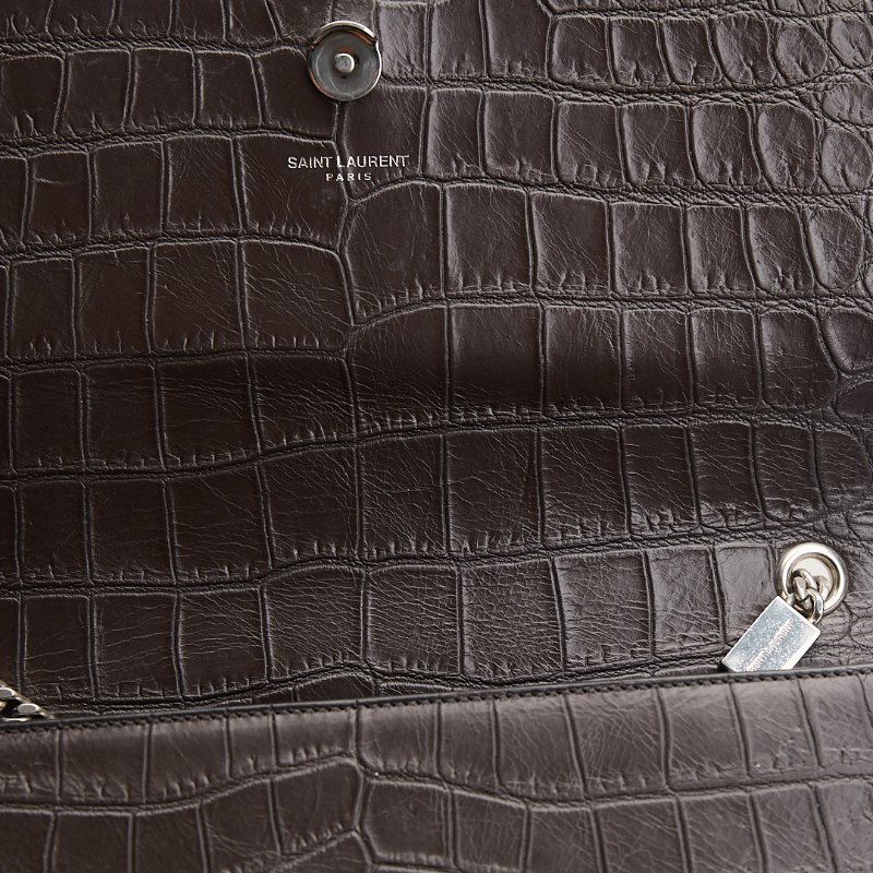 二手YSL Kate中號流蘇包/黑灰色銀鍊-22