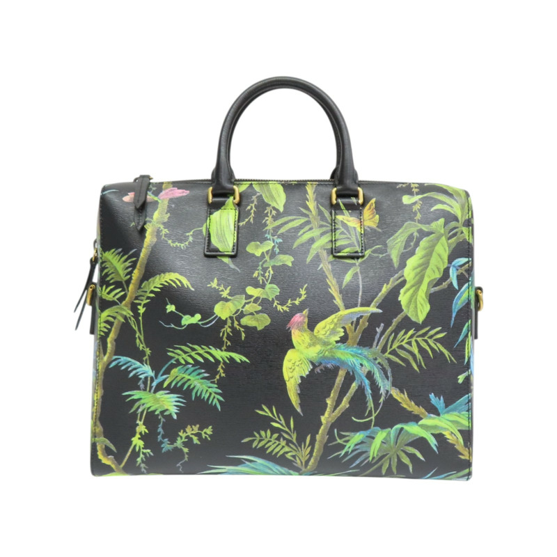 黑色 牛皮 Tropical Print 公事包 肩背包 387074【GUCCI 古馳】 387074-1