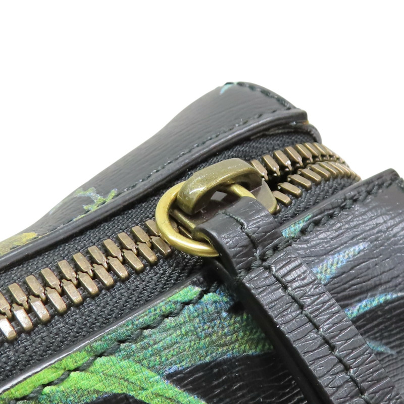 黑色 牛皮 Tropical Print 公事包 肩背包 387074【GUCCI 古馳】 387074-18