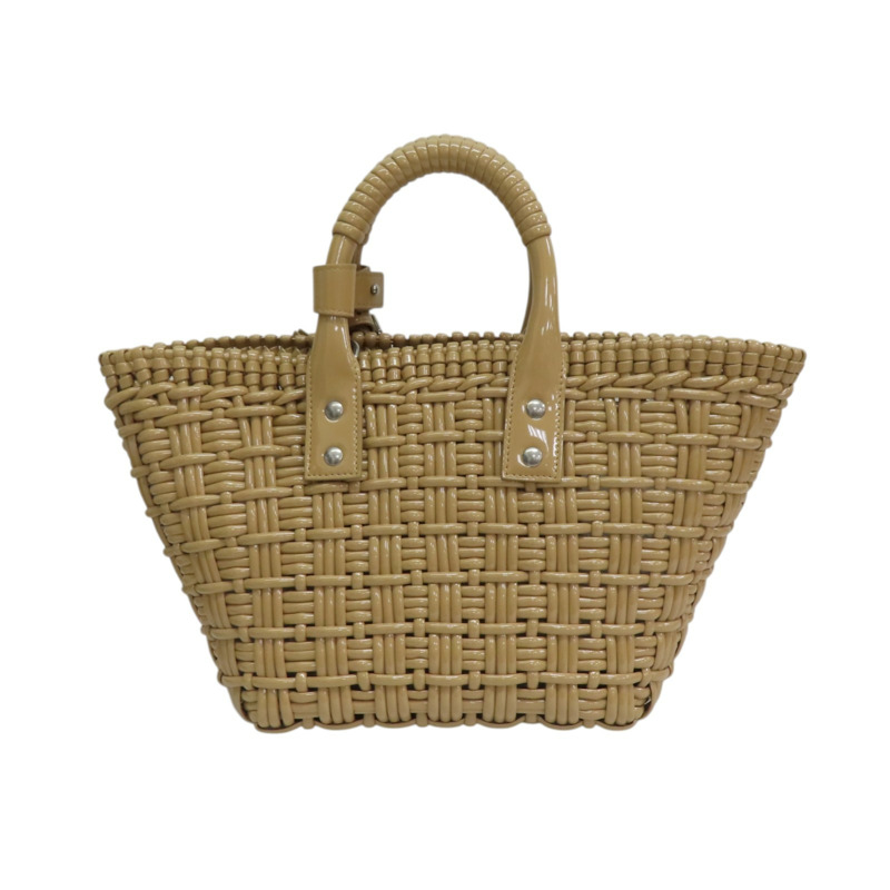 卡其色 編織漆皮 BISTRO Basket XS 兩用包【Balenciaga 巴黎世家】 671342-1