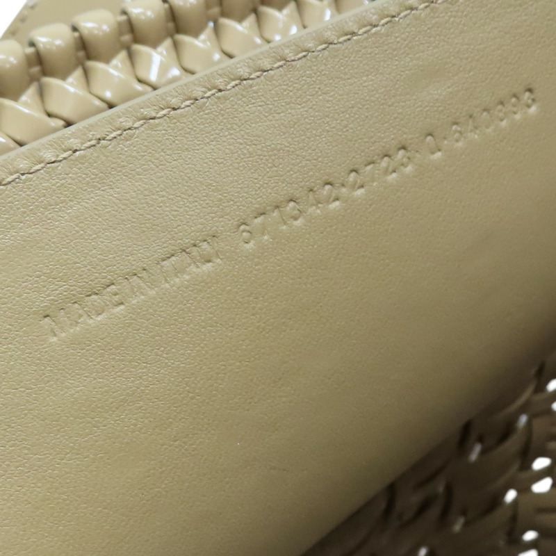 卡其色 編織漆皮 BISTRO Basket XS 兩用包【Balenciaga 巴黎世家】 671342-7