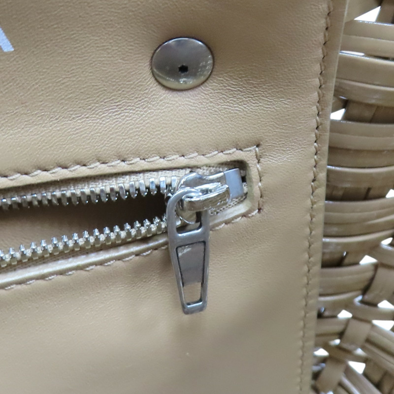 卡其色 編織漆皮 BISTRO Basket XS 兩用包【Balenciaga 巴黎世家】 671342-14