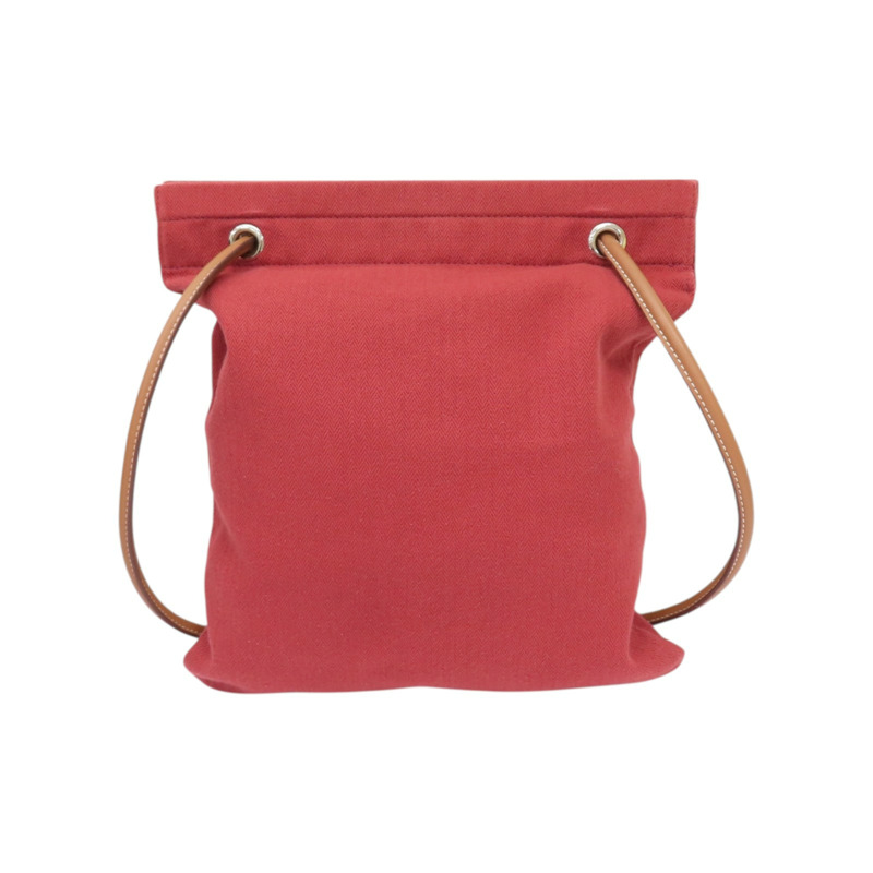 紅色 帆布 牛皮 Aline Groom 手提包 B刻【HERMES 愛馬仕】 H000867EK-1