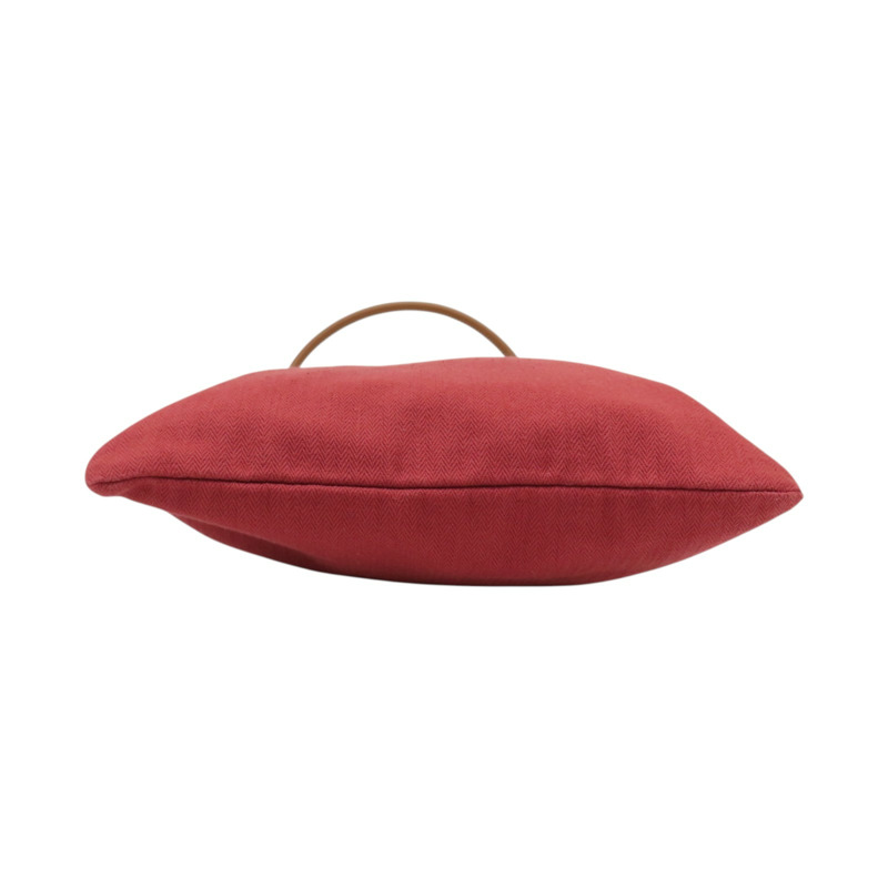 紅色 帆布 牛皮 Aline Groom 手提包 B刻【HERMES 愛馬仕】 H000867EK-3