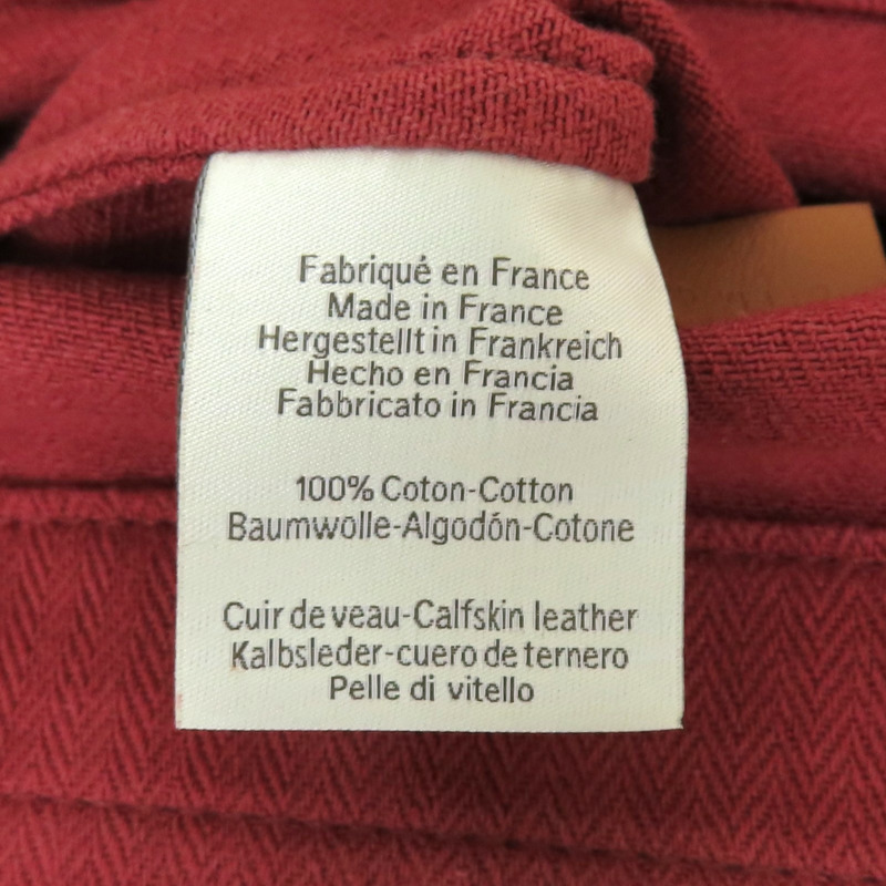 紅色 帆布 牛皮 Aline Groom 手提包 B刻【HERMES 愛馬仕】 H000867EK-5