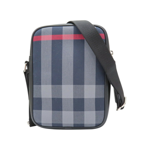 海軍藍色 格紋帆布 肩背包 8084062【BURBERRY 巴寶莉】 8084062