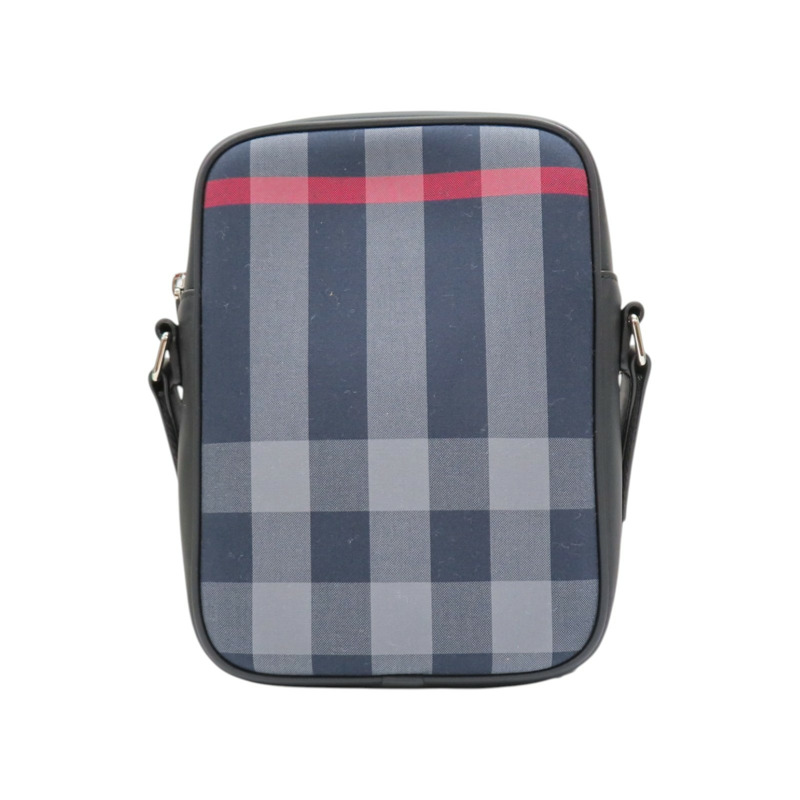 海軍藍色 格紋帆布 肩背包 8084062【BURBERRY 巴寶莉】 8084062-1