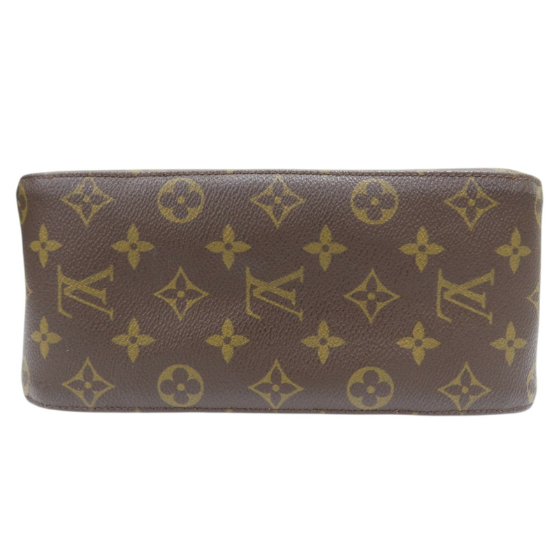 棕色 原花帆布 Looping MM 肩背包【LOUIS VUITTON LV 路易威登】 M51146-3