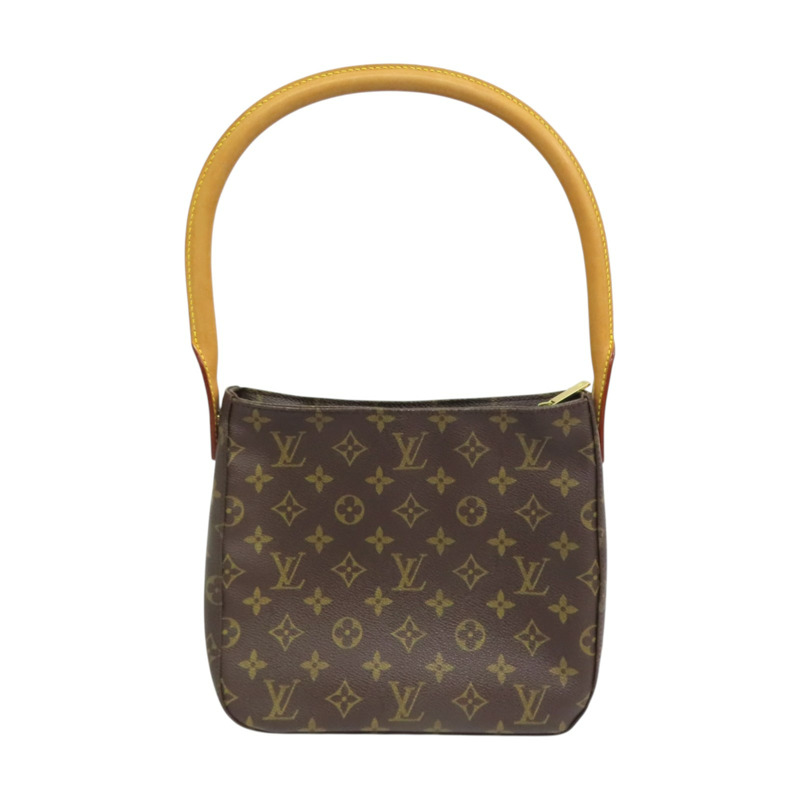棕色 原花帆布 Looping MM 肩背包 M51146【LOUIS VUITTON LV 路易威登】 M51146-1