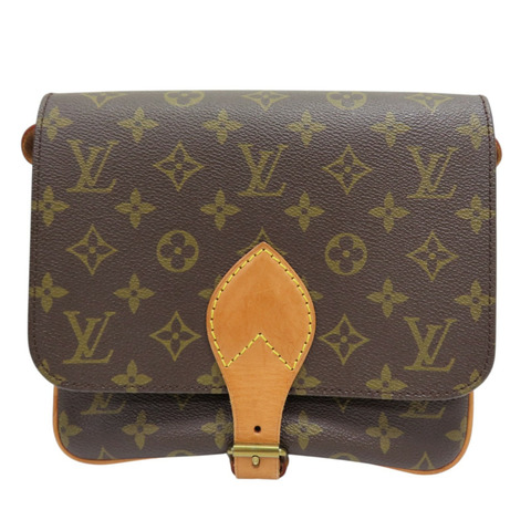 棕色 原花 帆布 Cartouchiere MM 肩背包【LOUIS VUITTON LV 路易威登】 M51253