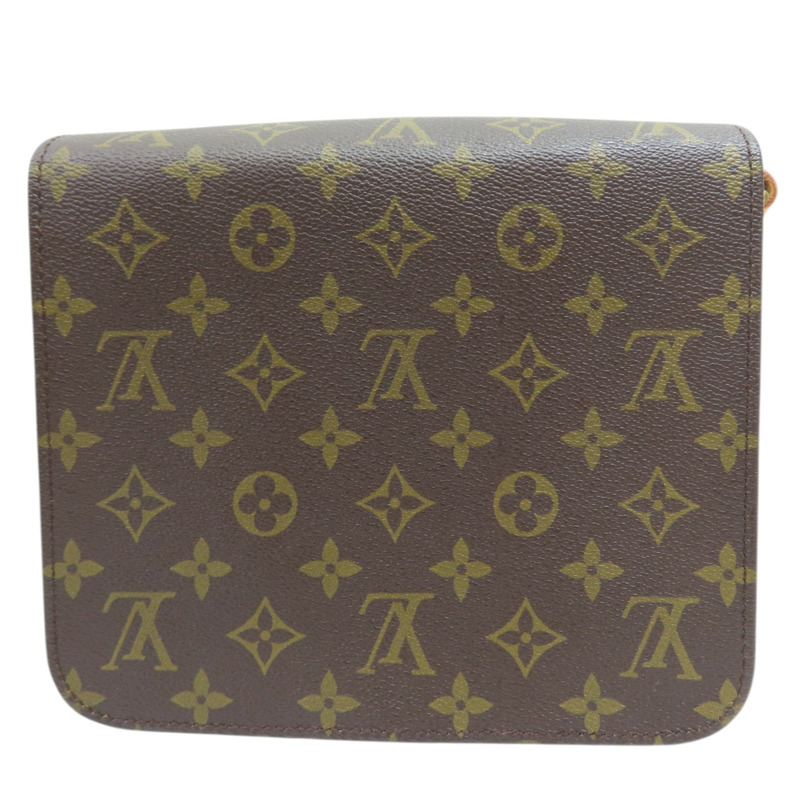 棕色 原花 帆布 Cartouchiere MM 肩背包【LOUIS VUITTON LV 路易威登】 M51253-1