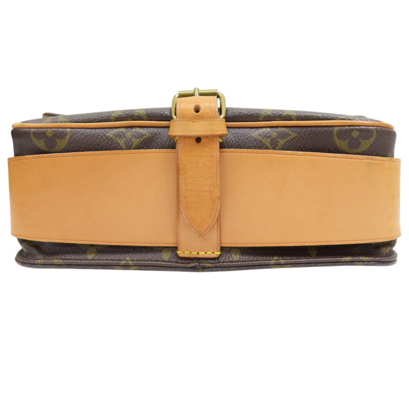 棕色 原花 帆布 Cartouchiere MM 肩背包【LOUIS VUITTON LV 路易威登】 M51253-3