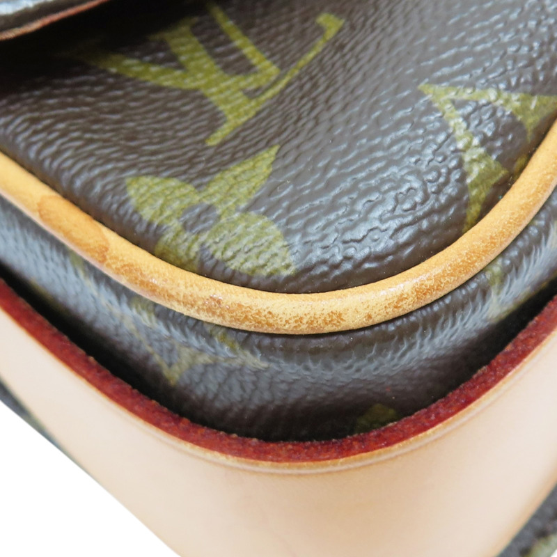 棕色 原花 帆布 Cartouchiere MM 肩背包【LOUIS VUITTON LV 路易威登】 M51253-9