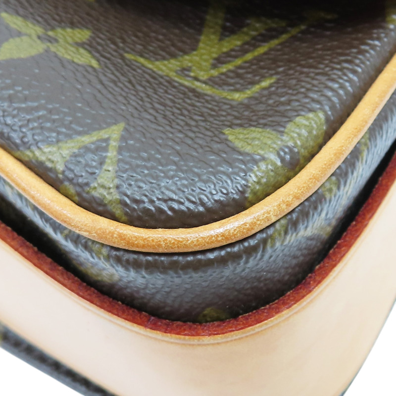 棕色 原花 帆布 Cartouchiere MM 肩背包【LOUIS VUITTON LV 路易威登】 M51253-10