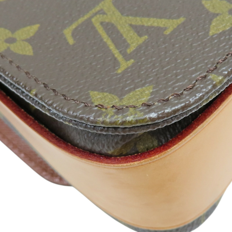 棕色 原花 帆布 Cartouchiere MM 肩背包【LOUIS VUITTON LV 路易威登】 M51253-11
