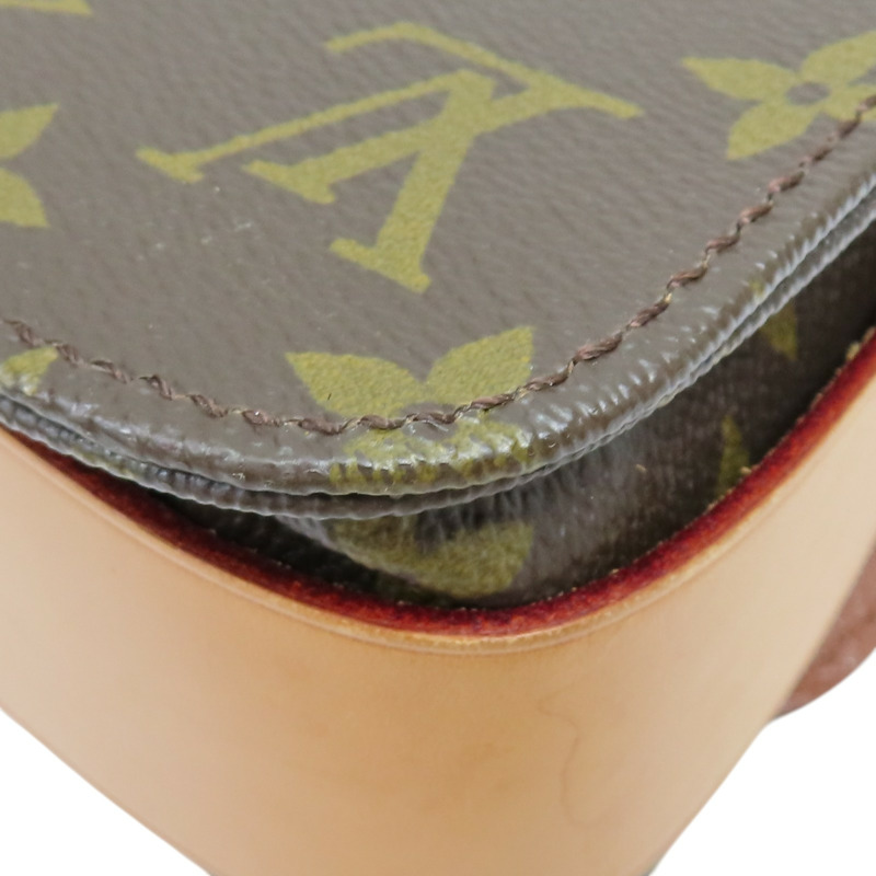 棕色 原花 帆布 Cartouchiere MM 肩背包【LOUIS VUITTON LV 路易威登】 M51253-12