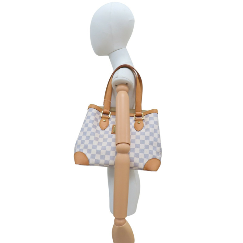 白色 棋盤格 PVC塗層帆布 肩背包【LOUIS VUITTON LV 路易威登】 N51207-8