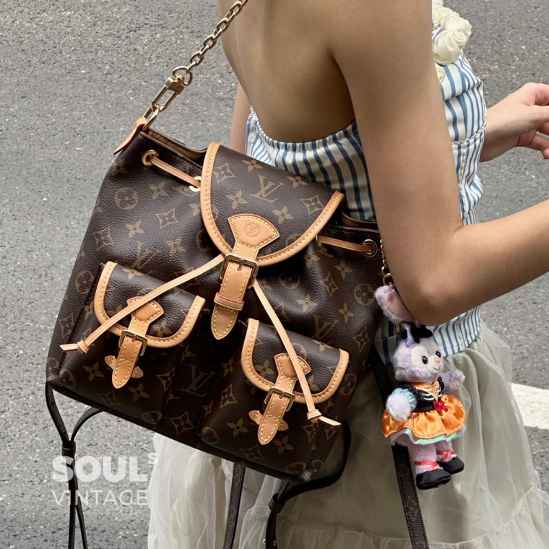 實用主義看過來✨Lv路易威登新款晶片款老花Excursion青蛙包雙肩包手提包-0