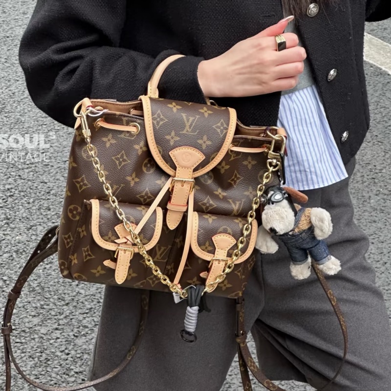 實用主義看過來✨Lv路易威登新款晶片款老花Excursion青蛙包雙肩包手提包-5