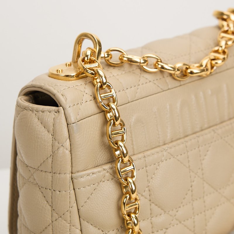 二手DIOR Caro 小號鍊條包 奶茶色-5