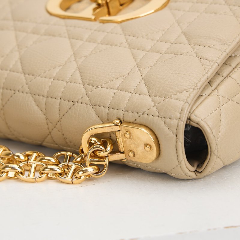 二手DIOR Caro 小號鍊條包 奶茶色-8