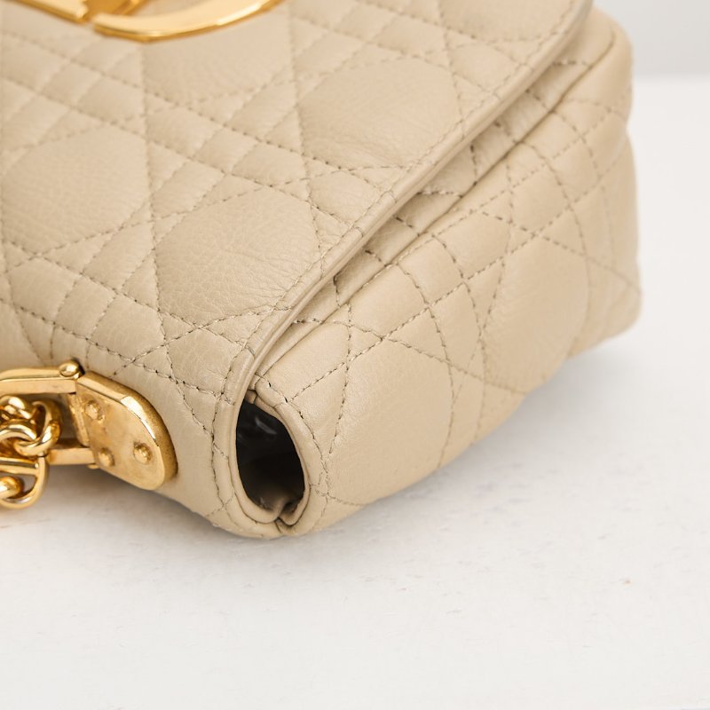 二手DIOR Caro 小號鍊條包 奶茶色-9