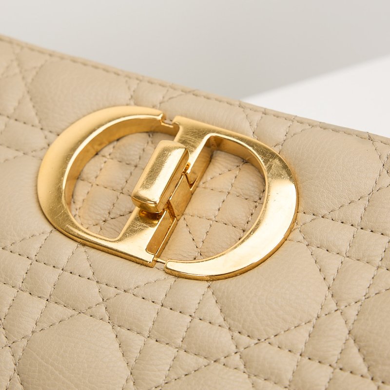 二手DIOR Caro 小號鍊條包 奶茶色-10