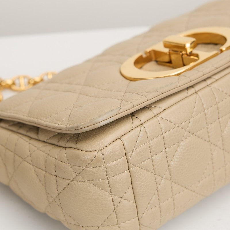 二手DIOR Caro 小號鍊條包 奶茶色-11