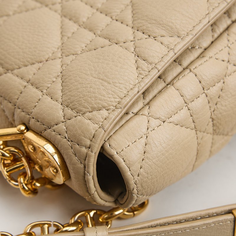 二手DIOR Caro 小號鍊條包 奶茶色-13