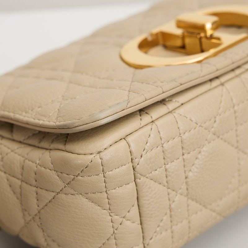 二手DIOR Caro 小號鍊條包 奶茶色-14